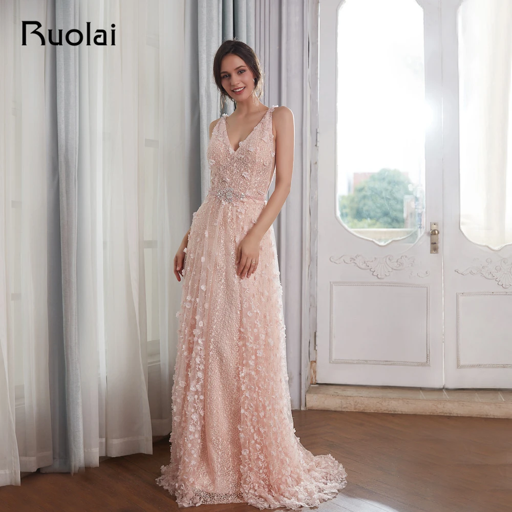 Elegant Evening Dresses 2019 V-Neck Pink Flower Beaded Lace Prom Dress 2019 Evening Gown Vestido de Fiesta Largo RE18
Elegant Evening Dresses 2019 V-Neck Pink Flower Beaded Lace Prom Dress 2019 Evening Gown Vestido de Fiesta Largo RE18