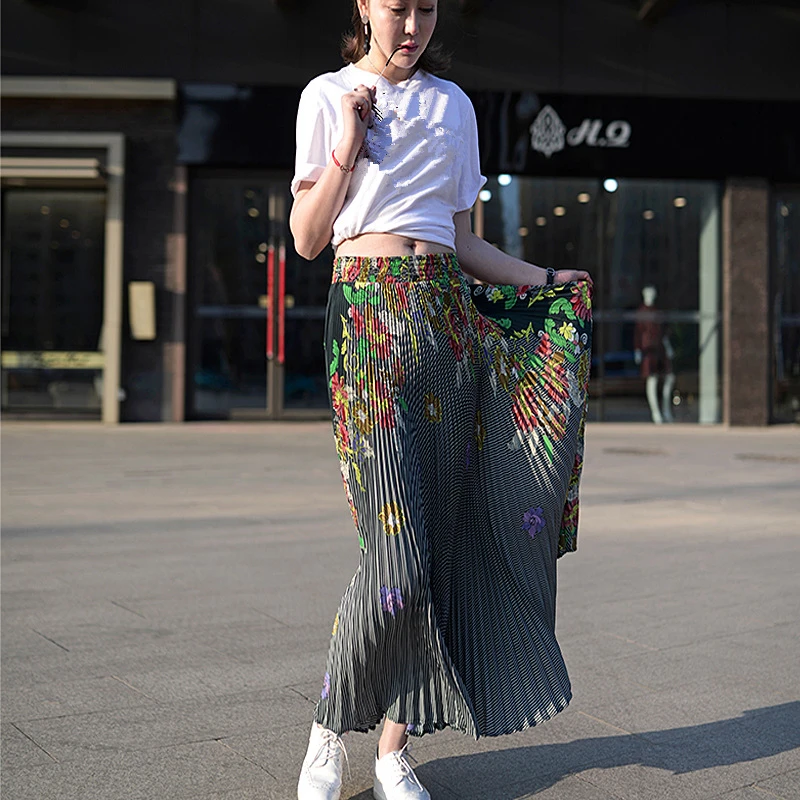 FLOWER SKY Europe and America New Fashion High Quality Skirts Womens Black High Waist Mid Long Pleated Skirt Ladies Skirts
FLOWER SKY Europe and America New Fashion High Quality Skirts Womens Black High Waist Mid Long Pleated Skirt Ladies Skirts
