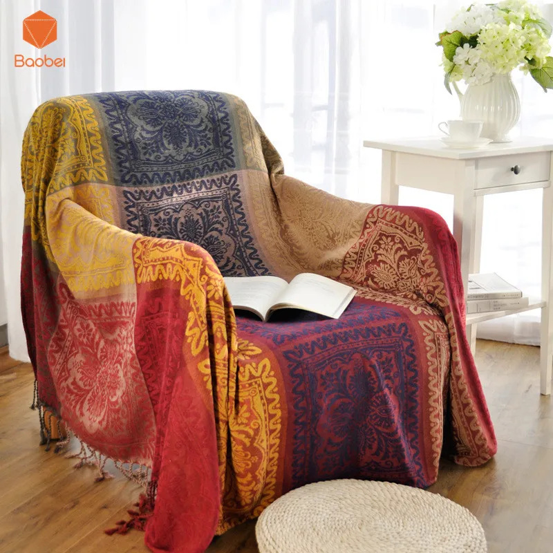Bohemian Chenille blanket sofa decorative slipcover Throws on Sofa/Bed/Plane Travel Plaids Rectangular color stitching SF19
Bohemian Chenille blanket sofa decorative slipcover Throws on Sofa/Bed/Plane Travel Plaids Rectangular color stitching SF19