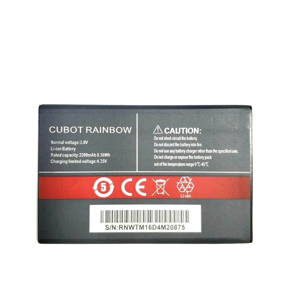 New 2200mAh High Quality Battery Rechargeable For Cubot Rainbow Mobile Phone Batterie Bateria
New 2200mAh High Quality Battery Rechargeable For Cubot Rainbow Mobile Phone Batterie Bateria