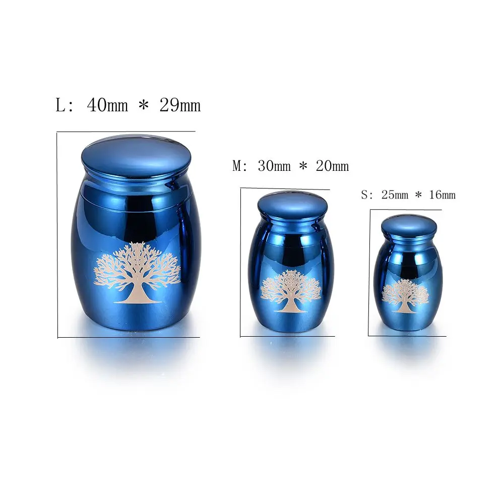 IJU009-4 Tree of Life Memorial Urn Blue Color Stainless Steel Cremation Ashes Urn Pet Family Member Mini Urn for Keepsake
IJU009-4 Tree of Life Memorial Urn Blue Color Stainless Steel Cremation Ashes Urn Pet Family Member Mini Urn for Keepsake