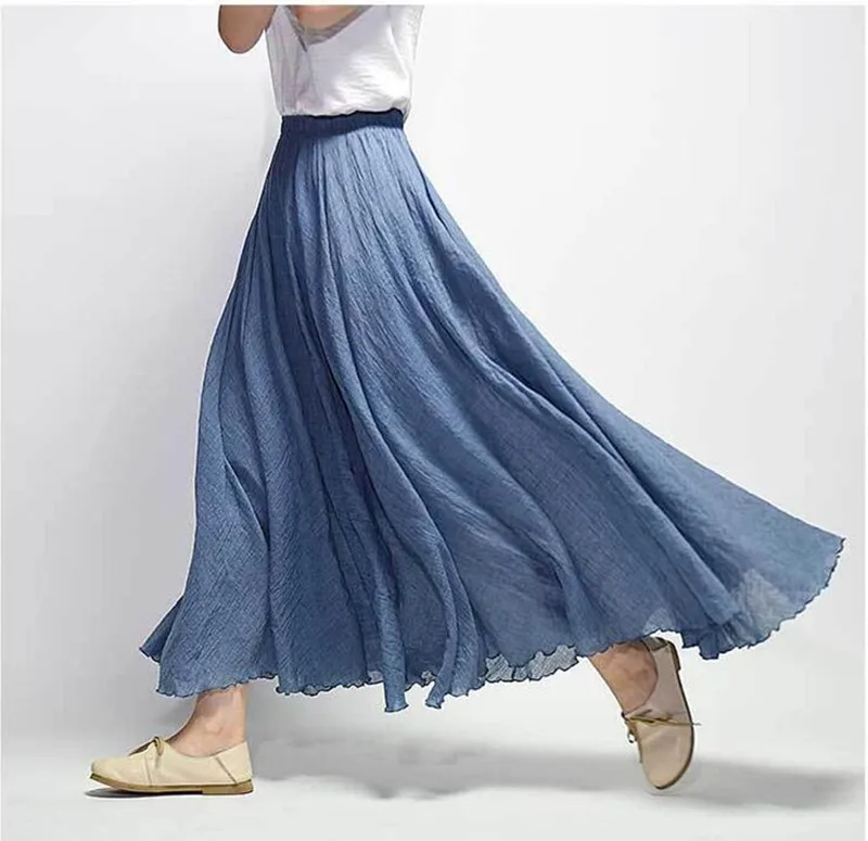 Women Linen Cotton Long Skirts Elastic Waist 2 Layers Skirts Saia Feminina 18 Colors Faldas Saia Beach Boho Summer Skirts
Women Linen Cotton Long Skirts Elastic Waist 2 Layers Skirts Saia Feminina 18 Colors Faldas Saia Beach Boho Summer Skirts