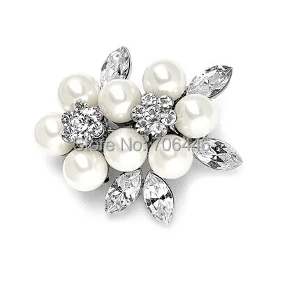 Vintage Style Rhodium Silver Ivory Pearl Cluster and Marquise Crystal Corsage Small Pin Brooch
Vintage Style Rhodium Silver Ivory Pearl Cluster and Marquise Crystal Corsage Small Pin Brooch