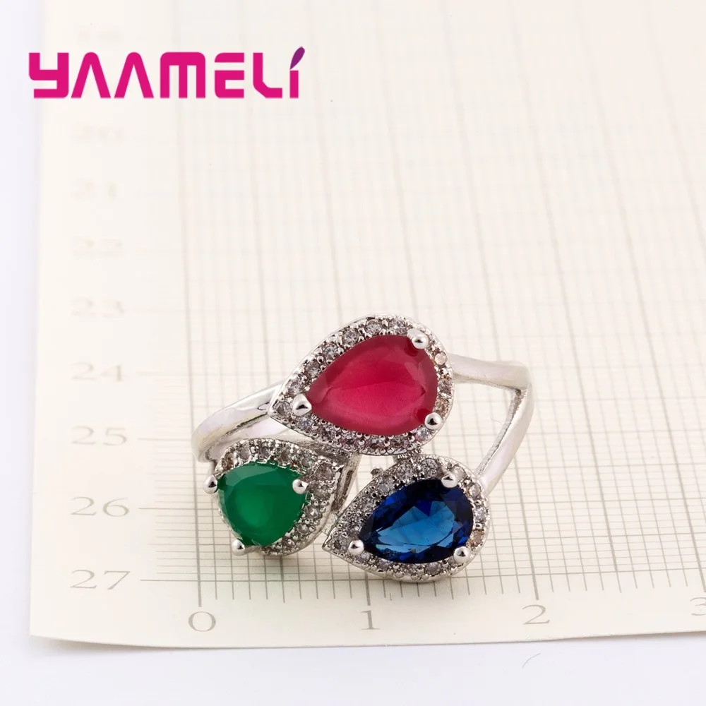 New Special Design Red/Green/Blue Color Water Drop Cubic Zirconia Rings 925 Sterling Silver Fashion Style Jewelry
New Special Design Red/Green/Blue Color Water Drop Cubic Zirconia Rings 925 Sterling Silver Fashion Style Jewelry