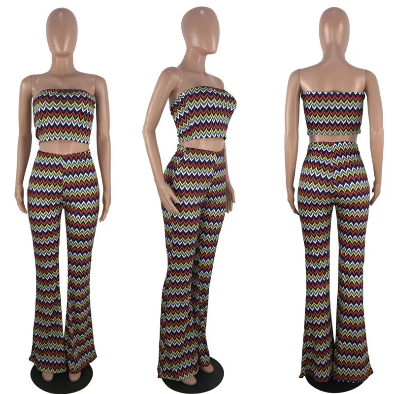 Sexy Striped Summer Two Piece Set 2019 Women Strapless Crop Top and Wide Leg Pants Suit Clubwear Party 2 Piece Outfits for Women
Sexy Striped Summer Two Piece Set 2019 Women Strapless Crop Top and Wide Leg Pants Suit Clubwear Party 2 Piece Outfits for Women