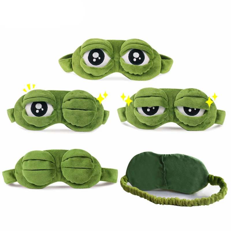 Funny Creative Pepe the Frog Sad 3D Eye Mask Cover Cartoon Plush Sleeping Cute Anime Gift | Игрушки и хобби