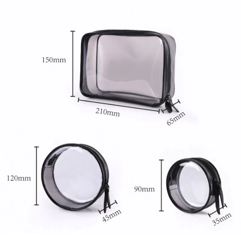3pcs/set Plastic Travel Bag Multifunction Transparent Black Pvc Makeup Smooth Zipper Cosmetic Portable Cosmetic Bag
3pcs/set Plastic Travel Bag Multifunction Transparent Black Pvc Makeup Smooth Zipper Cosmetic Portable Cosmetic Bag