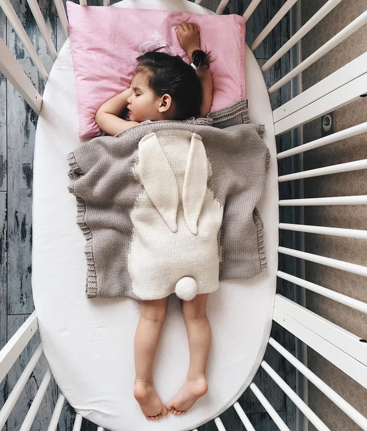 LGREL Baby Blanket 108cmX73cm Newborn Knitted Cubist Cartoon Rabbit Swaddle Warm Soft Infant Wrap Bedding |