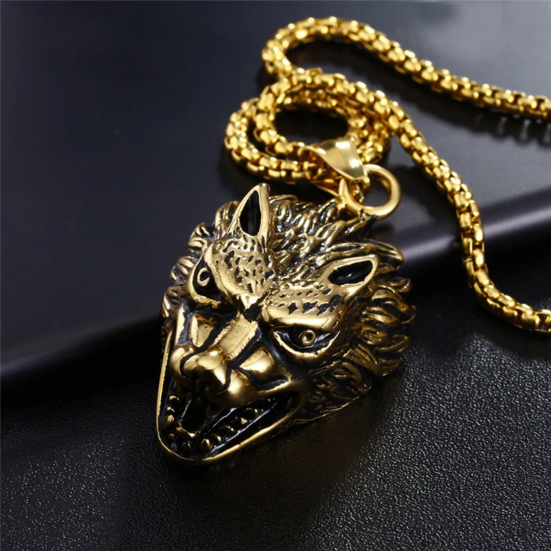 Men's Punk Cool stainless steel Wolf Head Head Personality Viking Thor Pendant Necklace
Men's Punk Cool stainless steel Wolf Head Head Personality Viking Thor Pendant Necklace