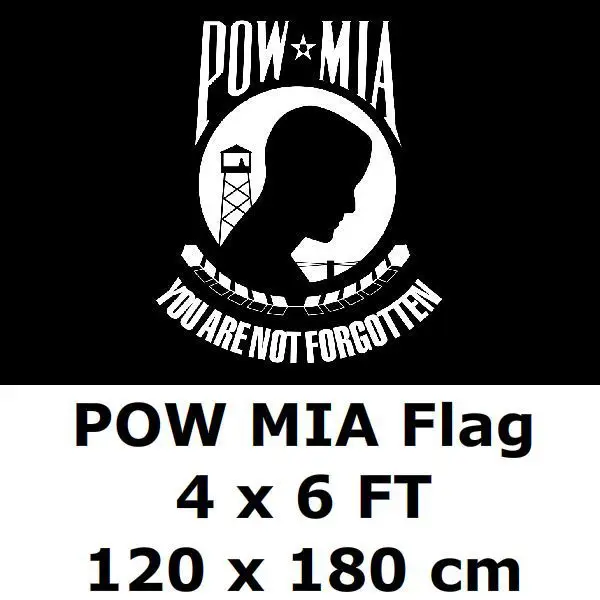 POW MIA Flag 4` x 6` FT 100D Polyester You are Not Forgotten VIETNAM WAR PRISONER USA Flags and Banners For Home Decoration
POW MIA Flag 4` x 6` FT 100D Polyester You are Not Forgotten VIETNAM WAR PRISONER USA Flags and Banners For Home Decoration