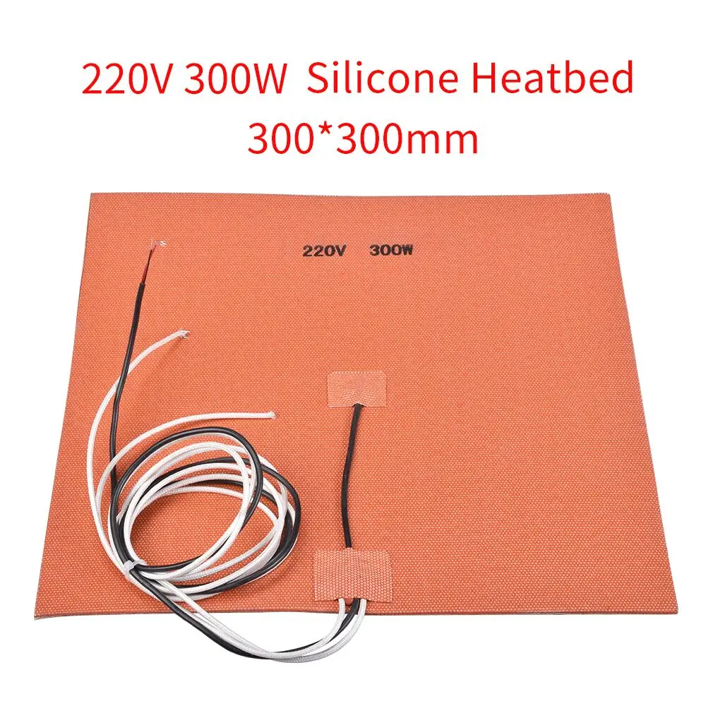 300W 220V Silicone Heater 300*300MM Silicone Heatbed Flexible NTC 100K Thermistor With Sticker For 3D Printer Heated Bed
300W 220V Silicone Heater 300*300MM Silicone Heatbed Flexible NTC 100K Thermistor With Sticker For 3D Printer Heated Bed