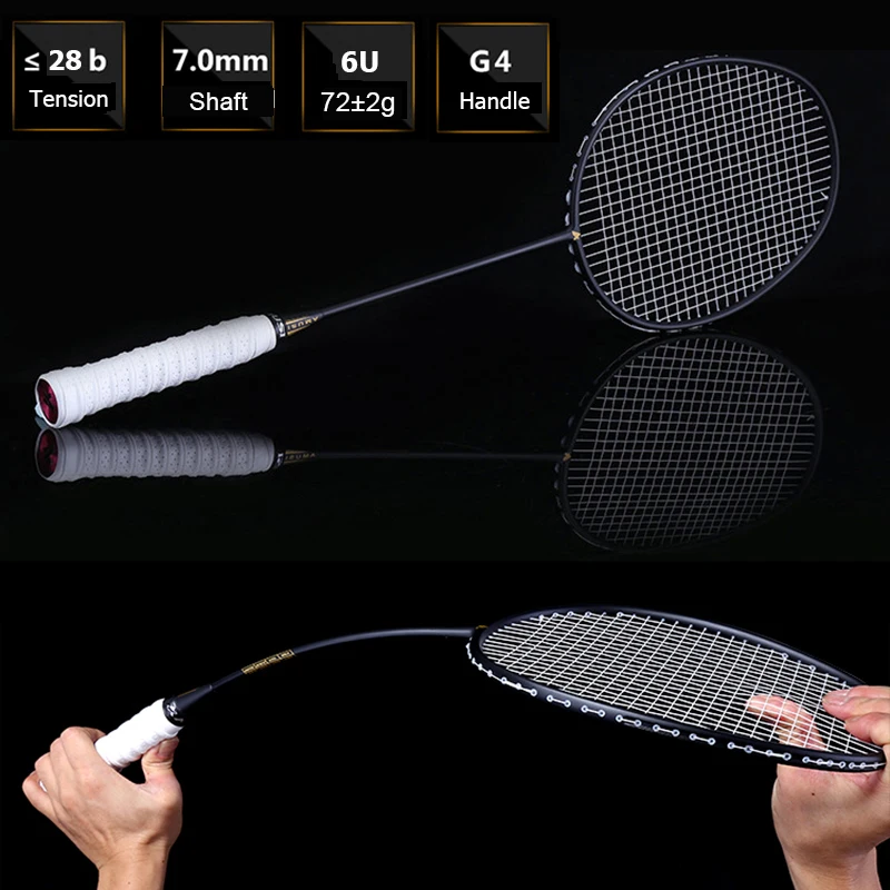 Ultralight 6U 72g Strung Badminton Racket Professional Carbon Badminton Racquet 22-28 LBS free Grips and Wristband
Ultralight 6U 72g Strung Badminton Racket Professional Carbon Badminton Racquet 22-28 LBS free Grips and Wristband
