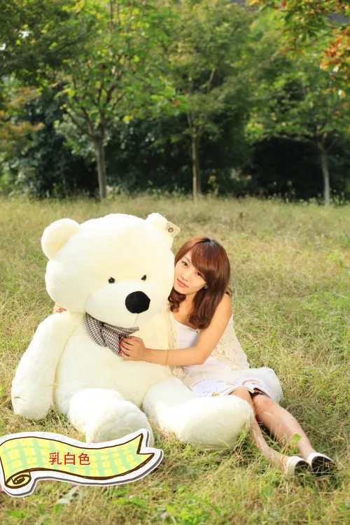 lovely bear toy plush cute big eyes bow stuffed teddy birthday gift white 120cm | Игрушки и хобби