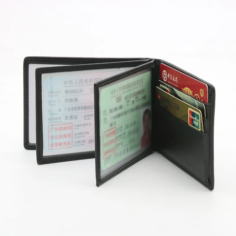Фото Кожаная сумка для водительских прав держатель карт и кредитных кошелек чехол с