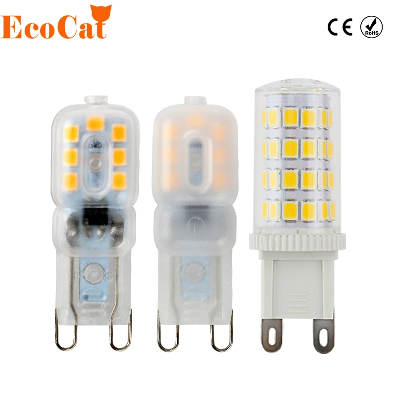 Эко Cat G9 светодиодные лампы переменного тока 220 В Криста 5 Вт 7 9 SMD 2835 3014