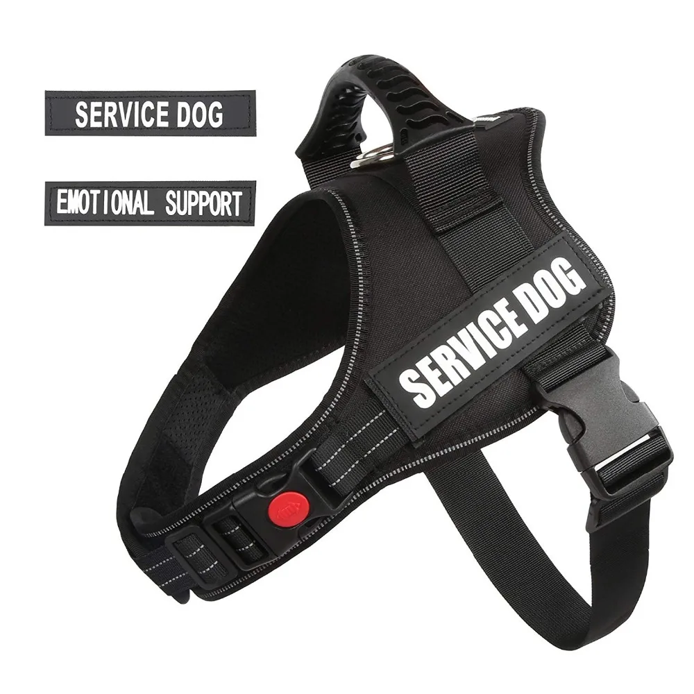 

PET-K9 Dog Harness,Reflective Service Dog Vest ,Adjustable Puppy Large Dog Harness, Woven Polyester & Nylon Comfy Soft Padding