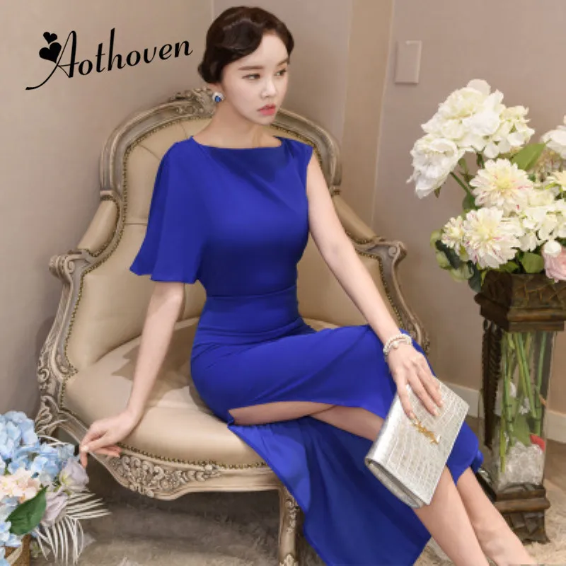 Summer Long Dresses Blue O Neck Batwing Sleeve Women Dress Office Lady Elegant Bandage Asymmetrical Party Maxi Dress Vestidos
Summer Long Dresses Blue O Neck Batwing Sleeve Women Dress Office Lady Elegant Bandage Asymmetrical Party Maxi Dress Vestidos