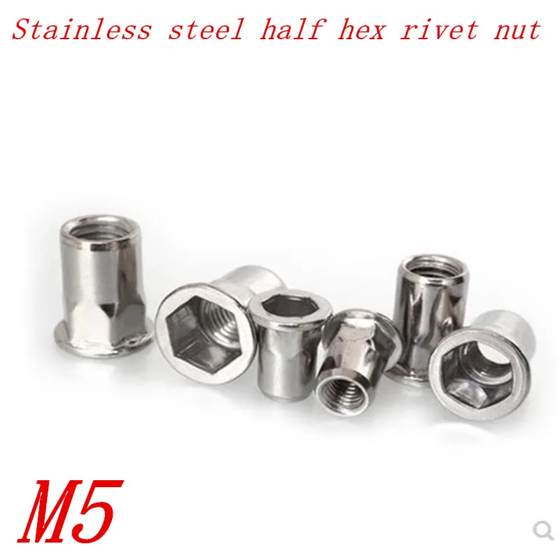 100PCS m5 Stainless Steel Rivnut Flat Head Half Hex Body Rivet Nut Insert Nutsert
100PCS m5 Stainless Steel Rivnut Flat Head Half Hex Body Rivet Nut Insert Nutsert