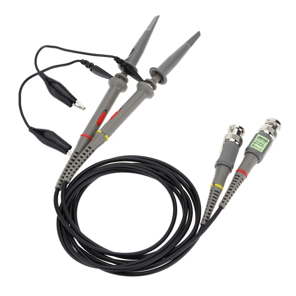 

P6100 2PCS Oscilloscope Probe Kit DC-100MHz Scope Clip Test Probe 100MHz For Tektronix HP X1/X10 sonda osciloscopio wholesale