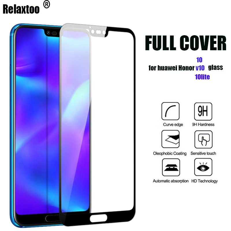 Полное покрытие для huawei honor 10 защита экрана закаленное стекло hauwei v lite v10 защитная
