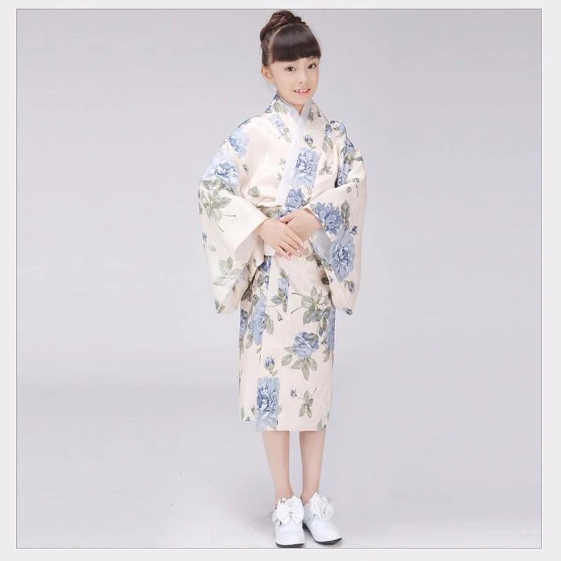 Новинка цветочное Оригинальное японское кимоно для маленьких девочек детское