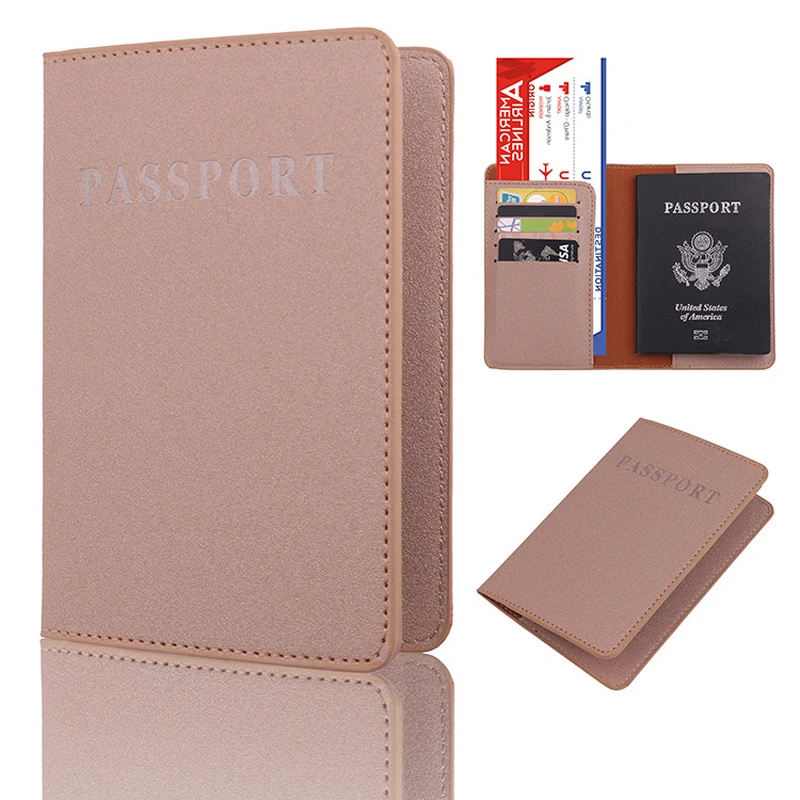 

BONAMIE New Travel Passport Cover For Women PU Leather Men Classic Business Passport Wallet ID&Card Holder Airplane Ticket Bags