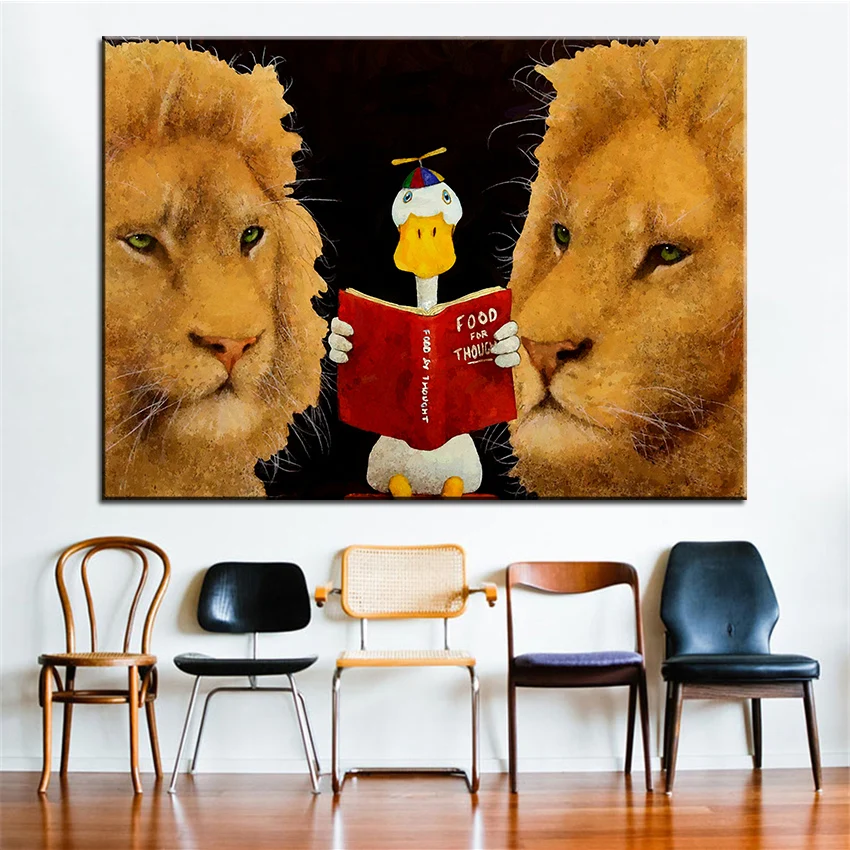 Large size Printing Oil Painting reading the lions Wall painting Steampunk Wall Art Picture For Living Room painting No Frame
Large size Printing Oil Painting reading the lions Wall painting Steampunk Wall Art Picture For Living Room painting No Frame