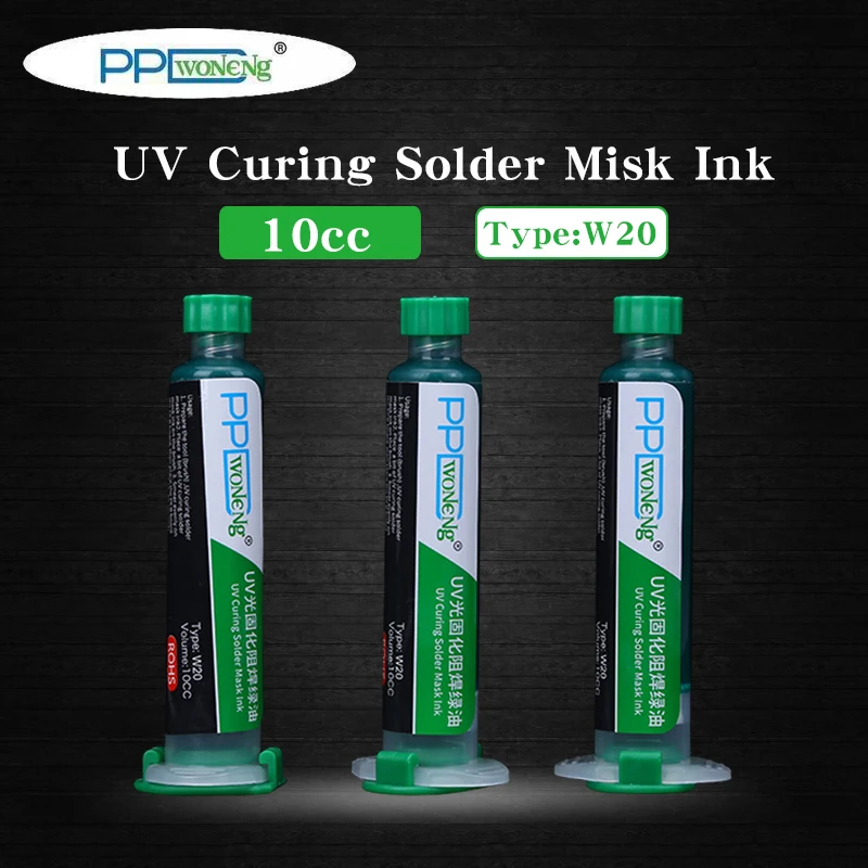 10CC Green UV Curing Solder Mask Ink For PCB BGA Circuit Board Protect Paint Prevent Corrosive Arcing Soldering Fluxes Oil
10CC Green UV Curing Solder Mask Ink For PCB BGA Circuit Board Protect Paint Prevent Corrosive Arcing Soldering Fluxes Oil