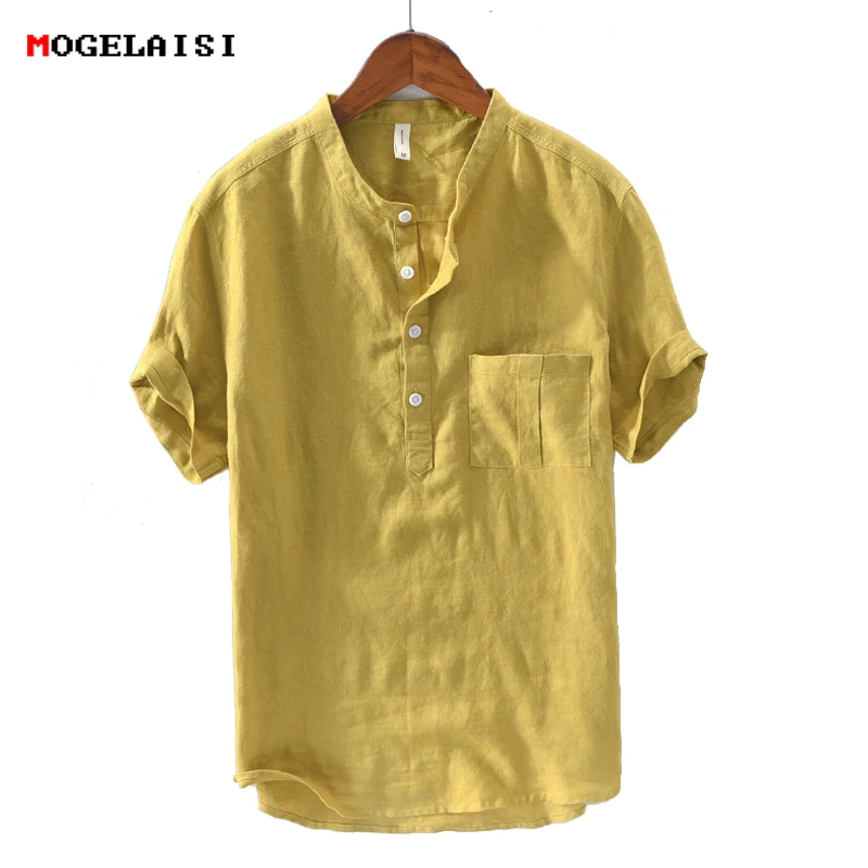 New solid linen shirt men summer short sleeve cotton linen tops for man pocket green comfortable soft summer shirts HS-744
New solid linen shirt men summer short sleeve cotton linen tops for man pocket green comfortable soft summer shirts HS-744