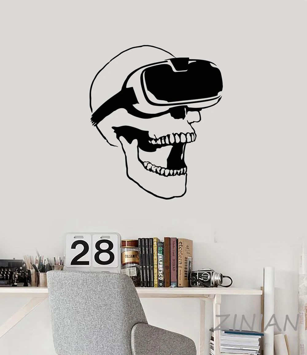 Skull VR Headset Virtual Reality Gamer Video Game Wall Stickers Decal Mural Wallpaper for Boys Man Cave Decor Z562
Skull VR Headset Virtual Reality Gamer Video Game Wall Stickers Decal Mural Wallpaper for Boys Man Cave Decor Z562