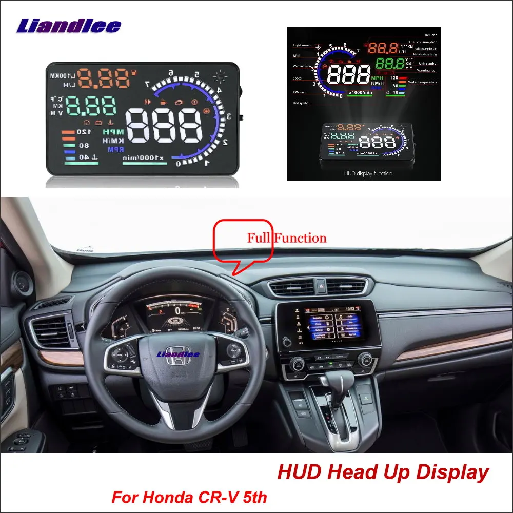 Проектор на лобовом стекле Liandlee для Honda CR-V CRV 5th 2017-2018, цифровой спидометр, проектор расхода топлива детектор с экраном
Проектор на лобовом стекле Liandlee для Honda CR-V CRV 5th 2017-2018, цифровой спидометр, проектор расхода топлива детектор с экраном