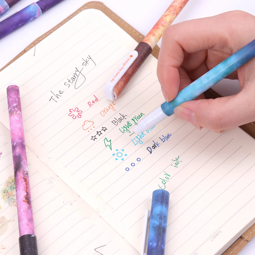 6 Colors/Set Gel Pen 0.38mm Refill Color Starry Star Writing Pens Drawing Color Pen for School Office Stationery
6 Colors/Set Gel Pen 0.38mm Refill Color Starry Star Writing Pens Drawing Color Pen for School Office Stationery