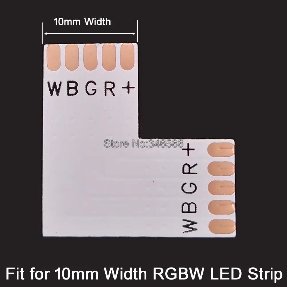 Фото Светодиодная лента RGBW 10 шт. 5 контактов мм l-образная Угловой коннектор для PCB без