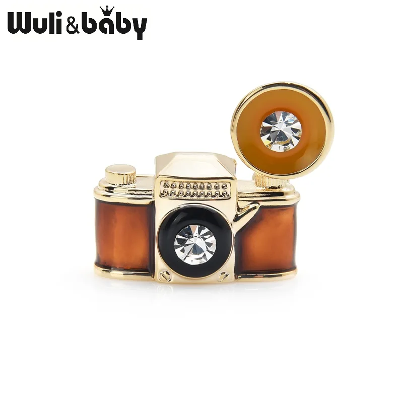 Мужская/Женская Брошь Wuli & baby коричневая эмалированная металлическая брошь в