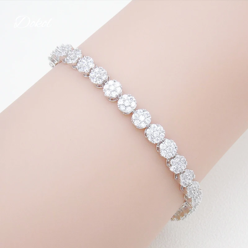 DOKOL Clear Cute Flower Bracelet Round Cut CZ Stone Bridal Bracelets & Bangles Gorgeous Silver Color Women Jewelry DKB0037
DOKOL Clear Cute Flower Bracelet Round Cut CZ Stone Bridal Bracelets & Bangles Gorgeous Silver Color Women Jewelry DKB0037