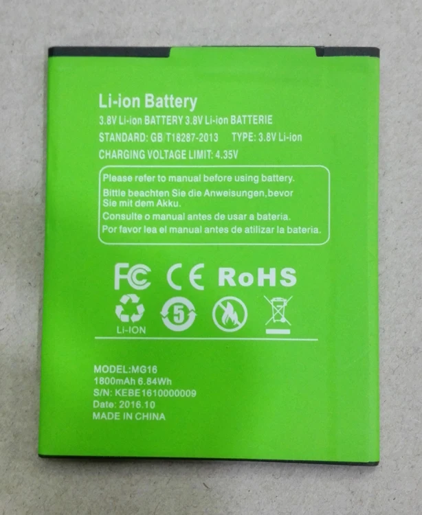 Оригинальный Mpie MG16 батарея 1800mah 3 8 V для Android 6 0 5 дюймов 3G мобильный телефон MTK6580 4