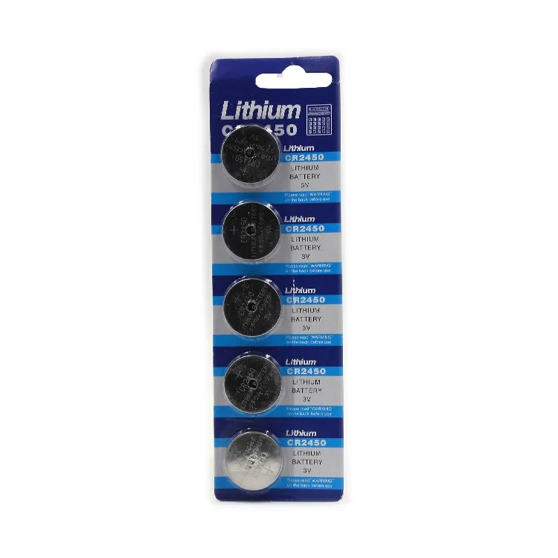 5 штук упак. CR2450 батарея 3 в cr 2450 кнопочные батареи ECR2450 KCR2450 5029LC LM2450 3V литиевая для