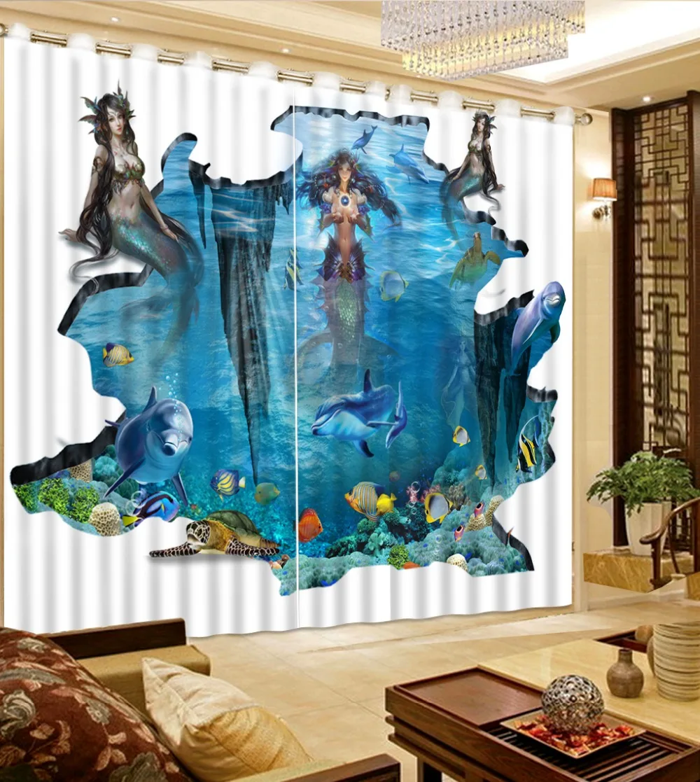 custom curtains 3d curtains printed Beauty female dolphin fish turtles fashion home decor Custom any size
custom curtains 3d curtains printed Beauty female dolphin fish turtles fashion home decor Custom any size
