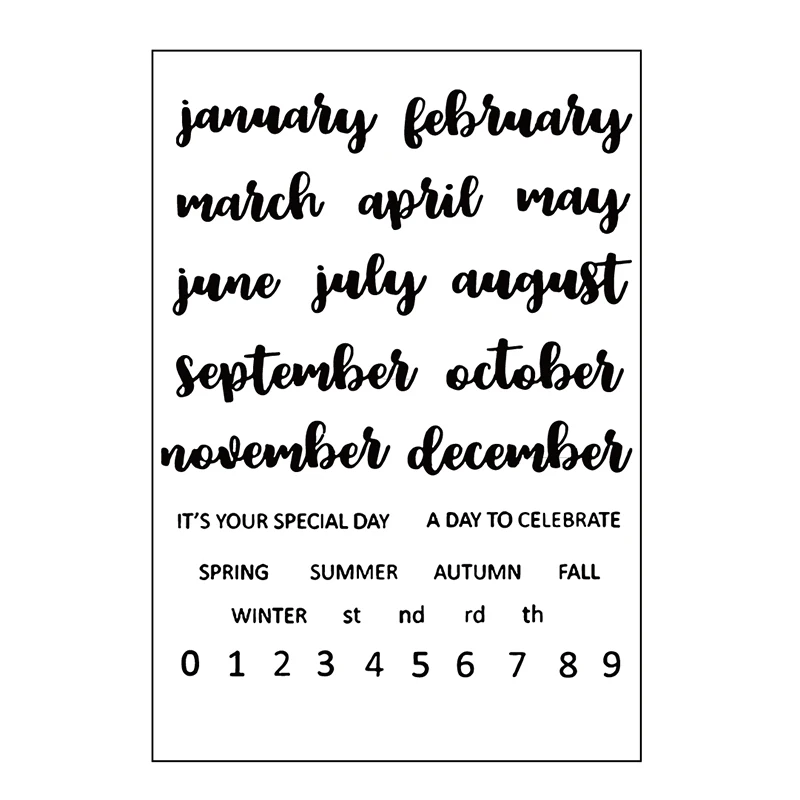The New Year Month Silicone Clear Stamps/Seal For DIY Scrapbooking Decorative Card Making Craft Fun Decoration Supplies
The New Year Month Silicone Clear Stamps/Seal For DIY Scrapbooking Decorative Card Making Craft Fun Decoration Supplies
