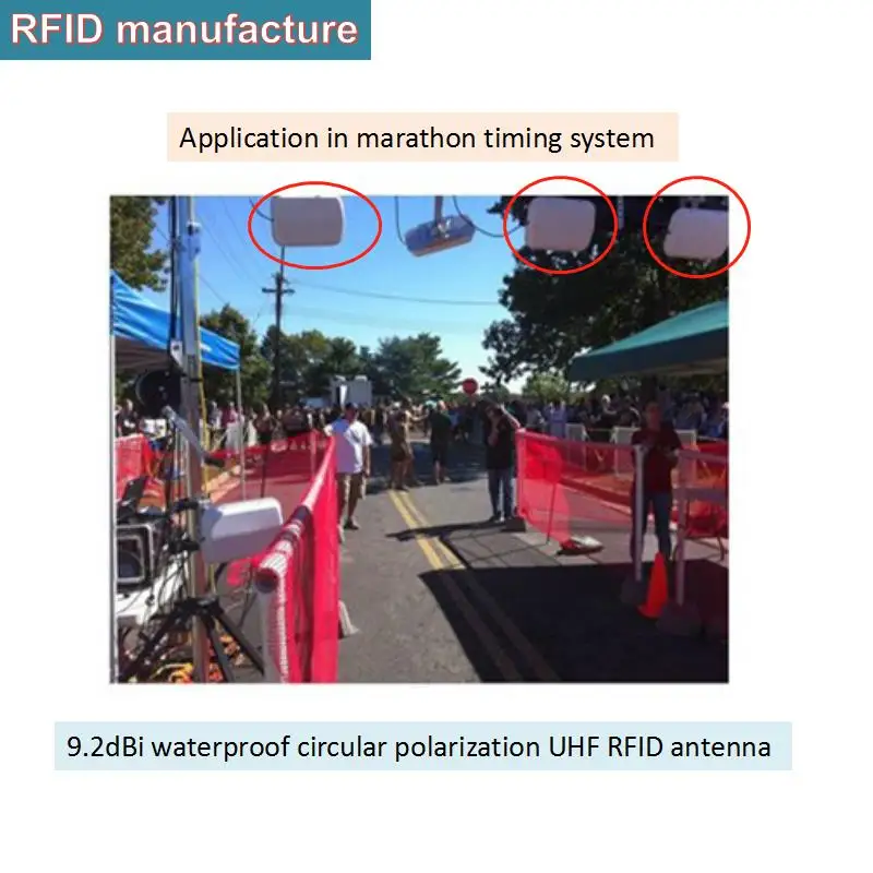9.2dbi RFID Circular Polarized UHF waterproof antenna 840-960mhz /passive gen2 epc for sports timing race parking access control
9.2dbi RFID Circular Polarized UHF waterproof antenna 840-960mhz /passive gen2 epc for sports timing race parking access control