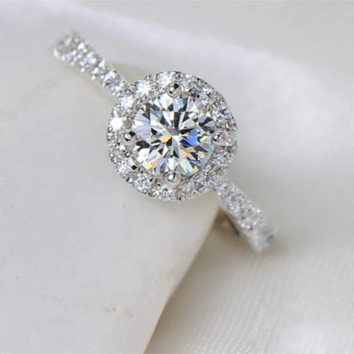 Perfect Halo Style 0.5CT Round Fine Diamond Engagement Ring Genuine Sterling Silver White Gold Cover Fine Jewelry For Her
Perfect Halo Style 0.5CT Round Fine Diamond Engagement Ring Genuine Sterling Silver White Gold Cover Fine Jewelry For Her