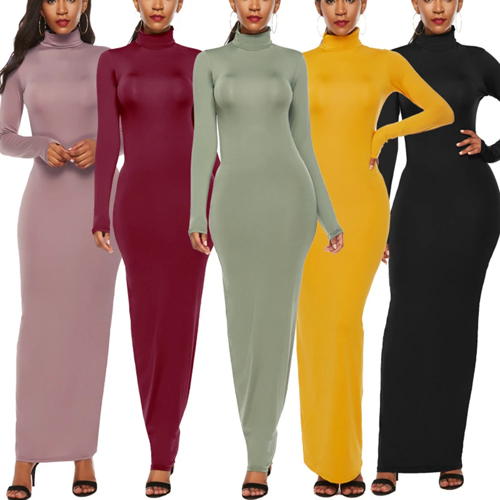 2019 Hot Women Long Sleeve High Collar Dress Solid Color Stretch Slim Dress Summer SMA66
2019 Hot Women Long Sleeve High Collar Dress Solid Color Stretch Slim Dress Summer SMA66