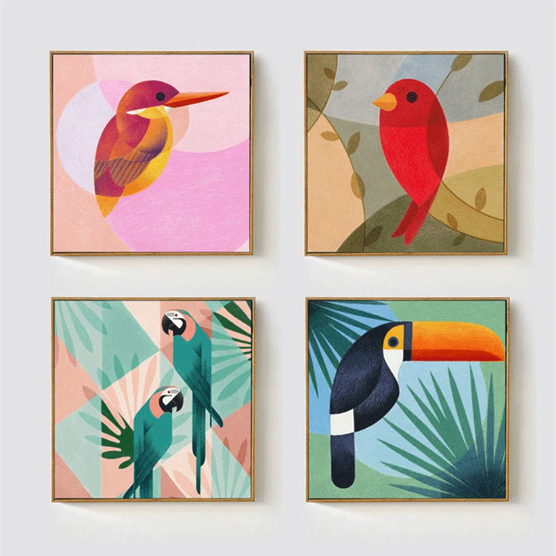 HAOCHU Geometric Abstract Hawaii Coconut Tree Toco Toucan Bird Canvas Painting Animals Wall Poster for Living Room Decoration
HAOCHU Geometric Abstract Hawaii Coconut Tree Toco Toucan Bird Canvas Painting Animals Wall Poster for Living Room Decoration
