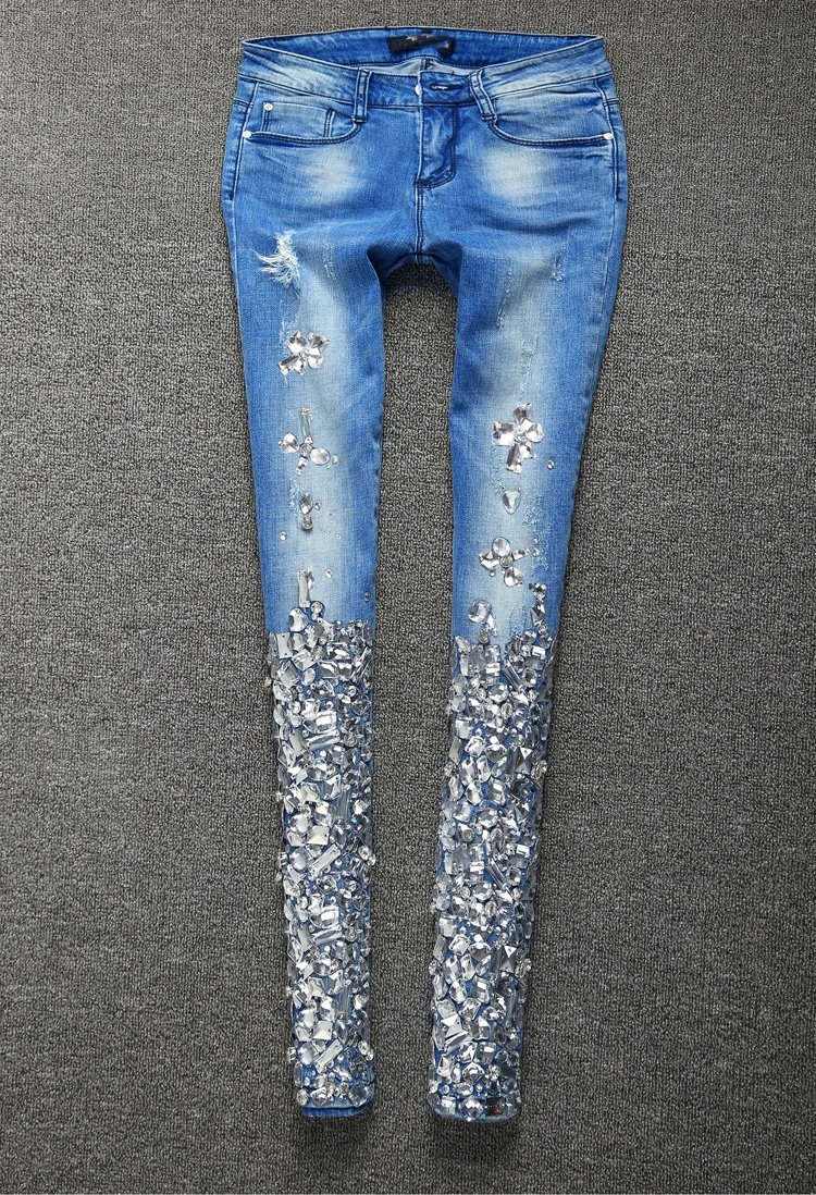 2019 new Rhinestones Sequins Jeans Women Silver Jeans Diamond Skinny Pencil jeans plus size
2019 new Rhinestones Sequins Jeans Women Silver Jeans Diamond Skinny Pencil jeans plus size