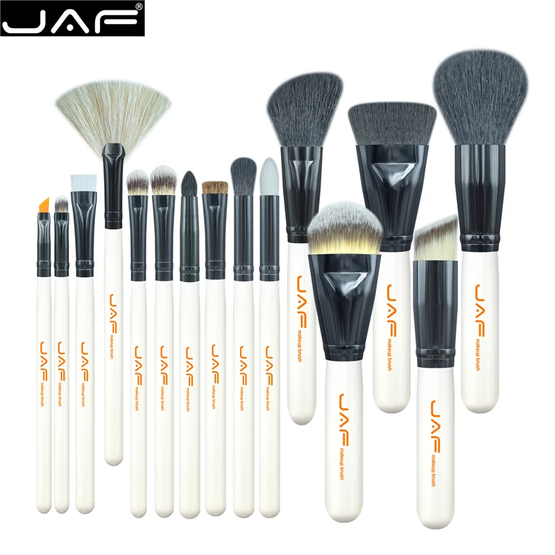 JAF Brand 15pcs Professional Goat Hair Makeup Brushes Set Large Powder Foundation Eye Shadow Fan Brush Beauty Cosmetic Tools
JAF Brand 15pcs Professional Goat Hair Makeup Brushes Set Large Powder Foundation Eye Shadow Fan Brush Beauty Cosmetic Tools
