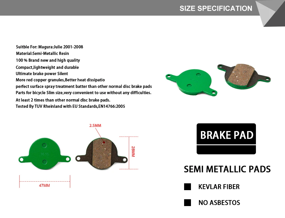Autoway 6 Pairs Bicycle Disc Brake Pads For Magura Julie 2001-2008 Cycling MTB Black Resin Hydraulic Brake Pad High Quality 
Autoway 6 Pairs Bicycle Disc Brake Pads For Magura Julie 2001-2008 Cycling MTB Black Resin Hydraulic Brake Pad High Quality