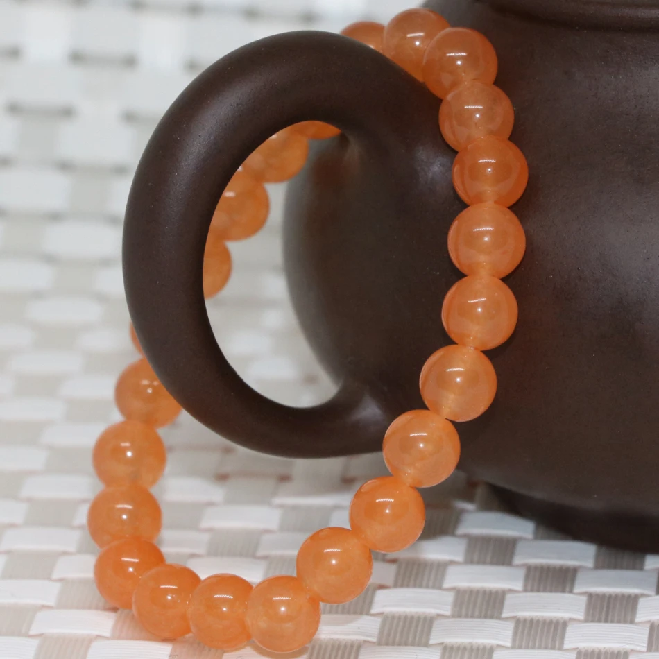New fashion orange jades stone chalcedony 8mm round beads diy bracelet women party weddings elegant jewelry 7.5inch B2015
New fashion orange jades stone chalcedony 8mm round beads diy bracelet women party weddings elegant jewelry 7.5inch B2015