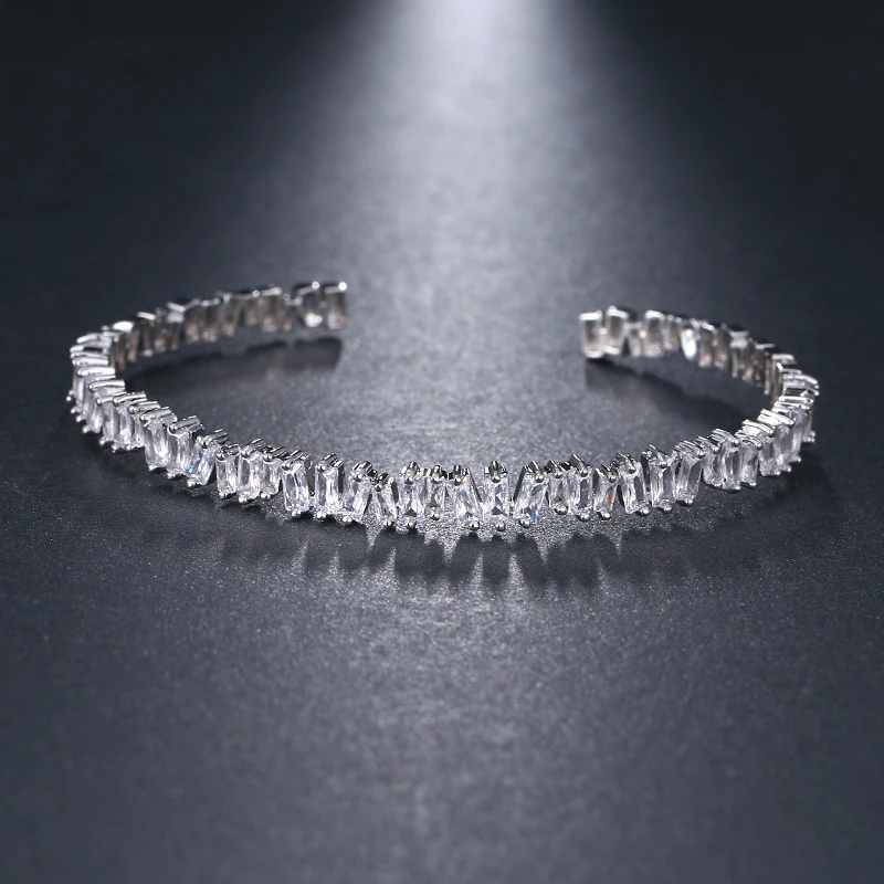 GMGYQ White Zircon Trendy Fashion Bracelet Cuff Bracelets Baguette Girl Party Wedding Jewelry For Women
GMGYQ White Zircon Trendy Fashion Bracelet Cuff Bracelets Baguette Girl Party Wedding Jewelry For Women