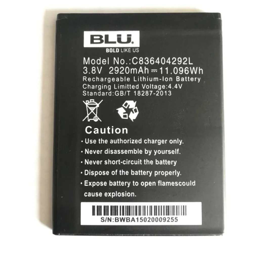 New 2920mAh C836404292L Replacement Battery For BLU Life 8 XL L290L L290U Bateria Batterij Cell Mobile Phone Batteries
New 2920mAh C836404292L Replacement Battery For BLU Life 8 XL L290L L290U Bateria Batterij Cell Mobile Phone Batteries