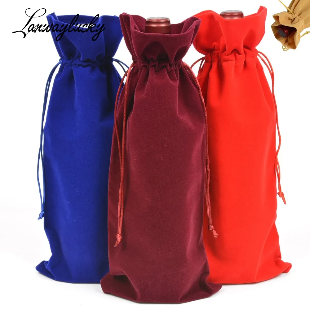 10pcs/lot Velvet Wine Champagne Bottle Cover Bags Party Favors Jewelry Packaging&Display Drawstring Gifts Bag 16x38cm Pouches
10pcs/lot Velvet Wine Champagne Bottle Cover Bags Party Favors Jewelry Packaging&Display Drawstring Gifts Bag 16x38cm Pouches